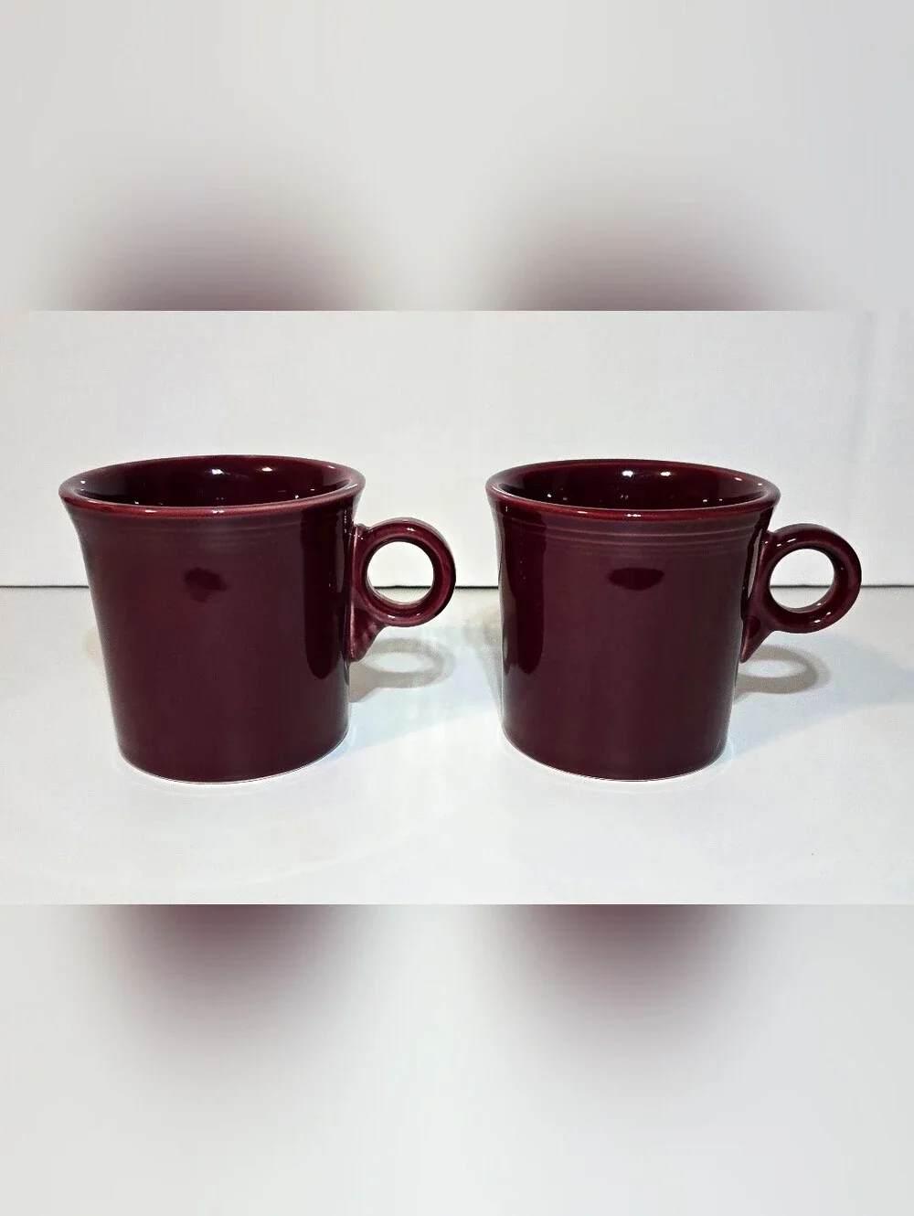 HLC Fiesta Cinnabar O-Ring Mug Set of 4 Retired Ceramic Fiestaware Cups
